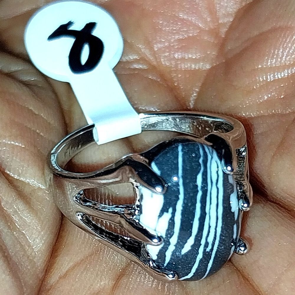 Vintage natural stone ring for women sz 8